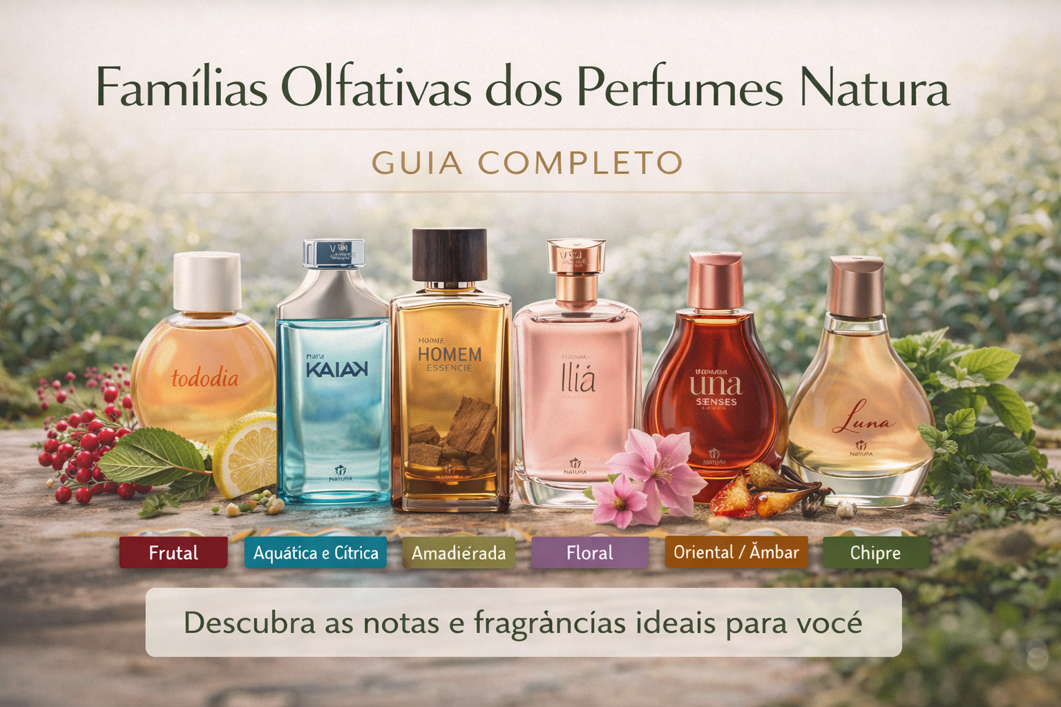 famílias olfativas dos perfumes natura